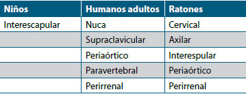 Tabla 1. Depósitos del TAP en humanos y ratones.