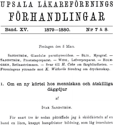 Figura 2. Facsímil del artículo de Sandström